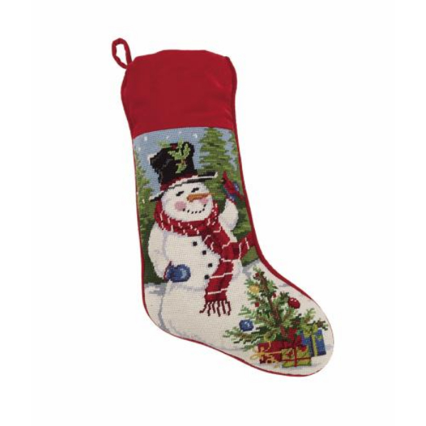 31SJM10045MC 11 x 18 in. Snowman Needlepoint Stocking, Multi Color