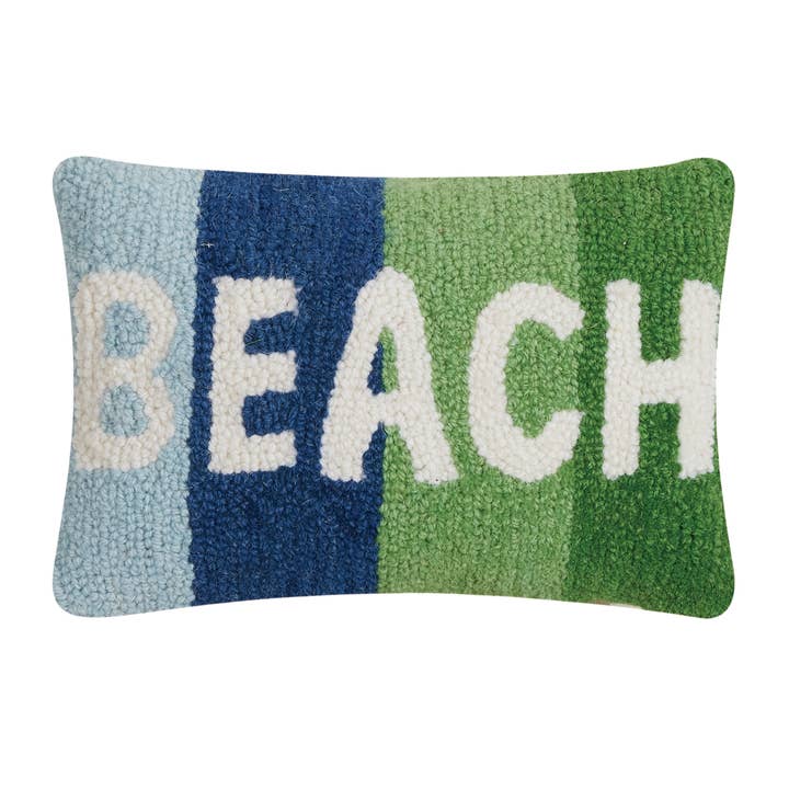 30AV22C12OB 8 x 12 in. Beach Poly Fill Hook Pillow, Multi Color