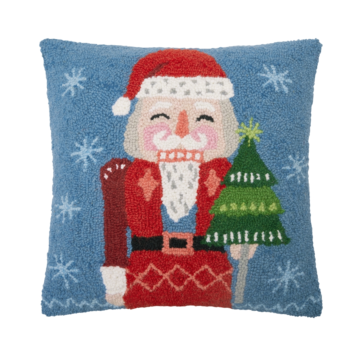 31SNX78C16SQ 16 x 16 in. Santa Poly Fill Hook Pillow, Multi Color