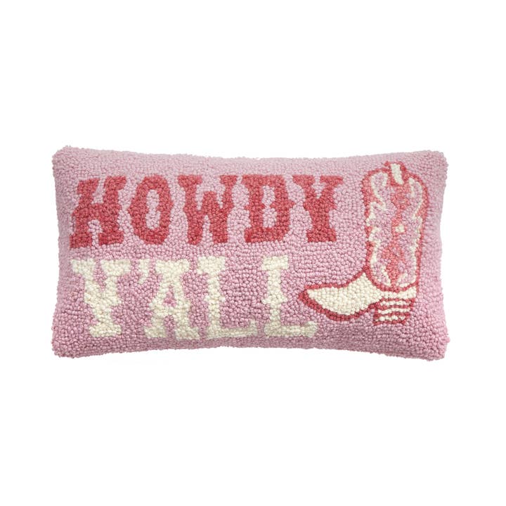 30AV380C16OB 9 x 16 in. Howdy Y-All Poly Fill Hook Pillow, Multi Color