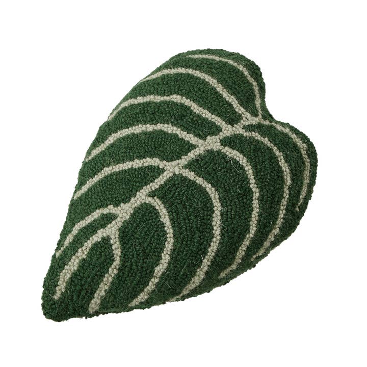 30AV524C14OB 9 x 14 in. Elephant Ear Leaf Shaped Blown in Filler Hook Pillow, Multi Color