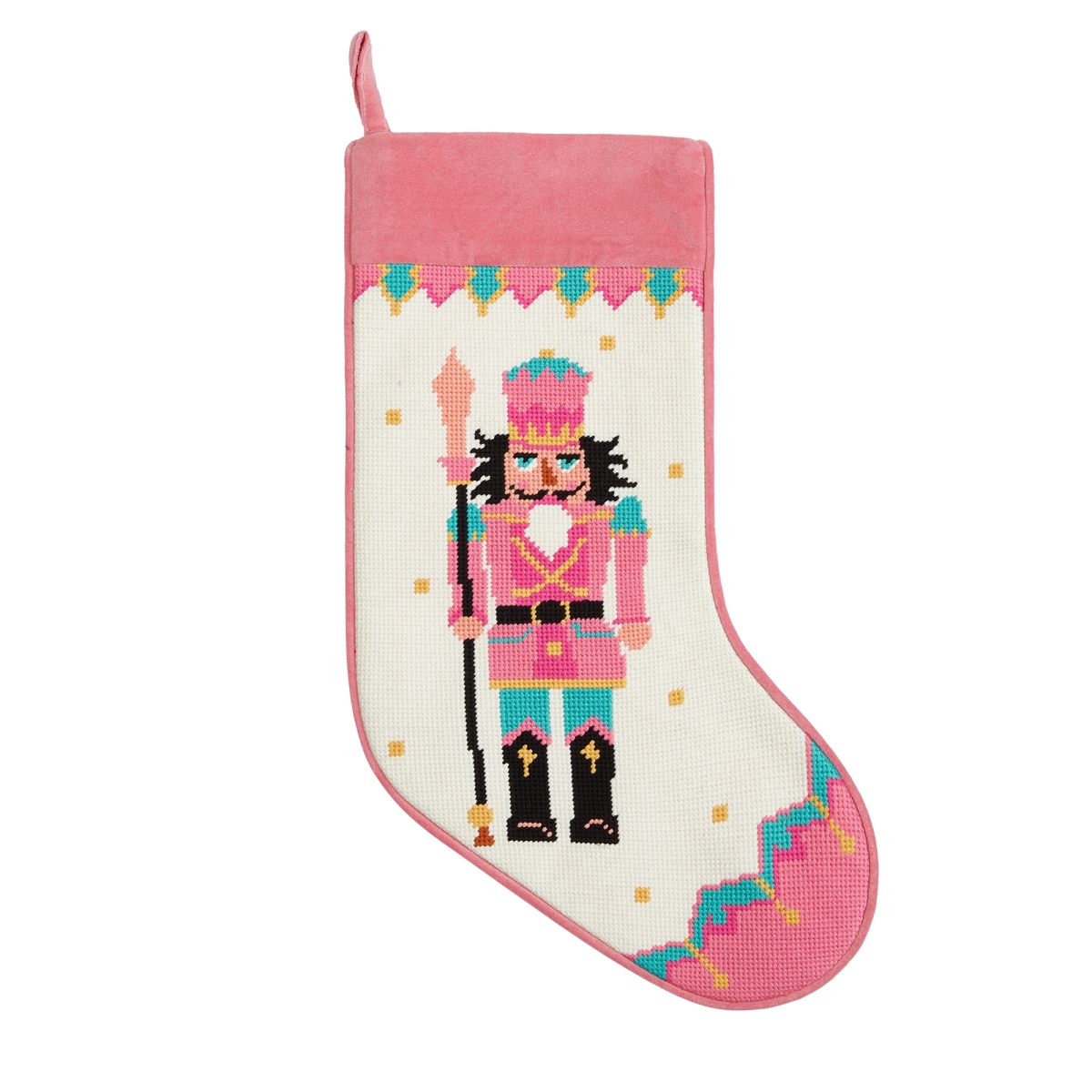 Picture of Peking Handicraft 31SJM11093MC 11 x 18 in. Nutcrackers Embroidered Needlepoint Stocking&#44; Multi Color
