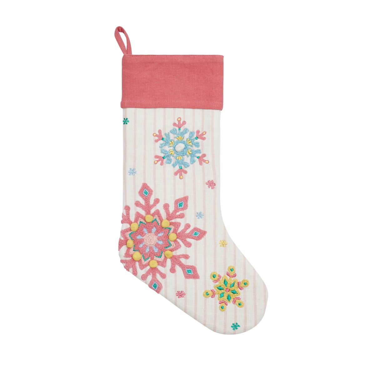 31DD82MC 11 x 20 in. Holiday Brights Snowflake Stocking, Multi Color