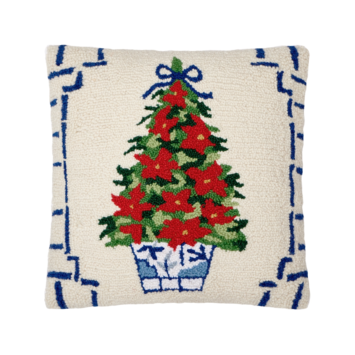 31SJM11017AC16SQ 16 x 16 in. Chinoiserie Tree Poly Fill Hook Pillow, Multi Color