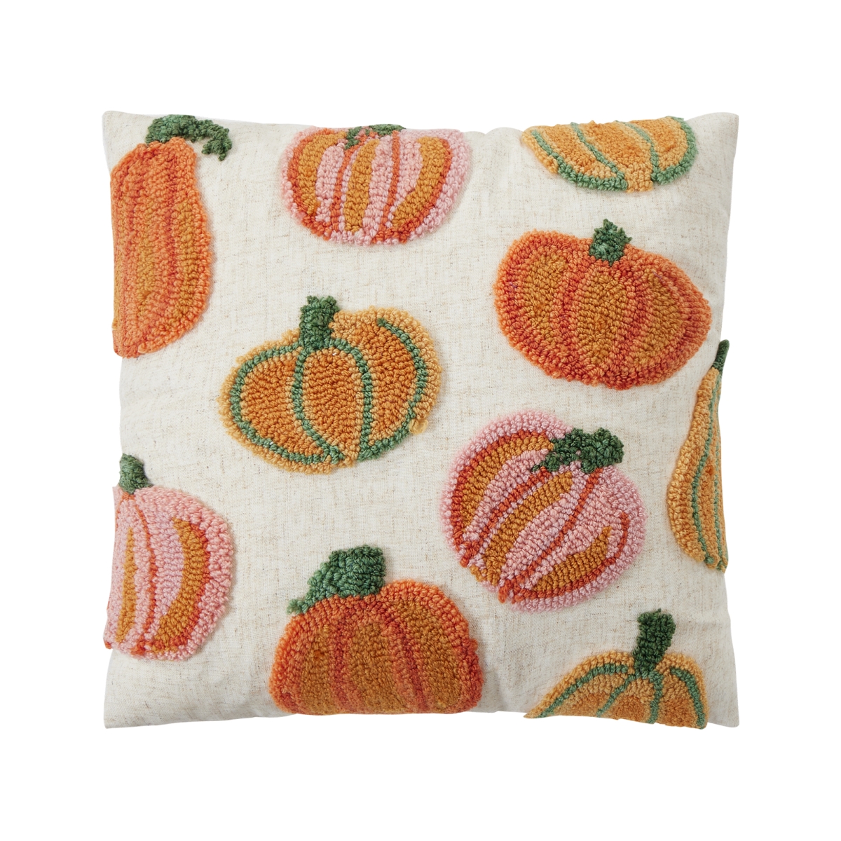31AV516C16SQ 16 x 16 in. Pumpkins All Over Poly Fill Pillow, Multi Color