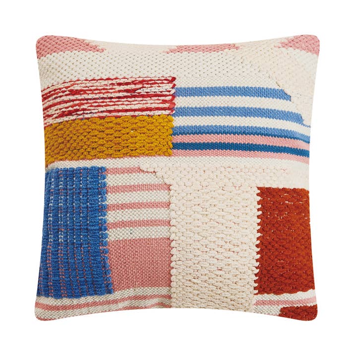 24SHV15C18SQ 18 x 18 in. Carrie Decorative Poly Fill Hook Pillow, Multi Color