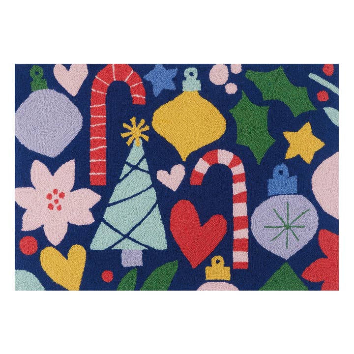 Picture of Peking Handicraft 31APS171C03 2 x 3 ft. Holiday Icons Hook Area Rug&#44; Multi Color
