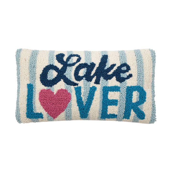 30AV501C16OB 9 x 16 in. Lake Lover Poly Fill Hook Pillow, Multi Color