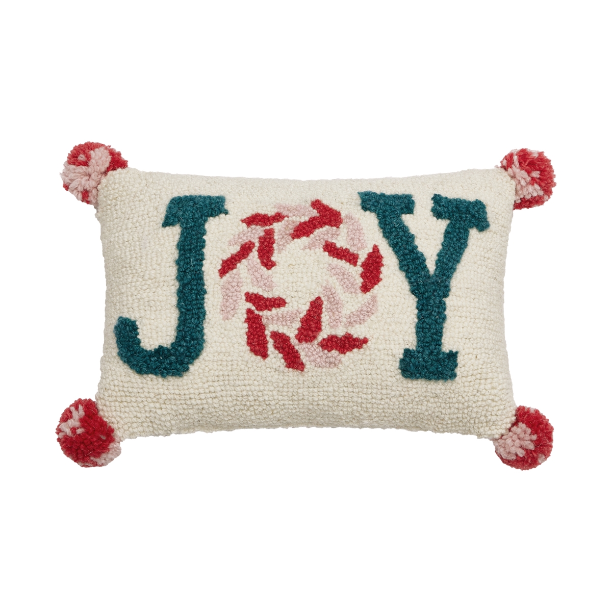 31BLS14C12OB 8 x 12 in. Pink Joy with Pom Pom Blown In Fill Pillow, Multi Color