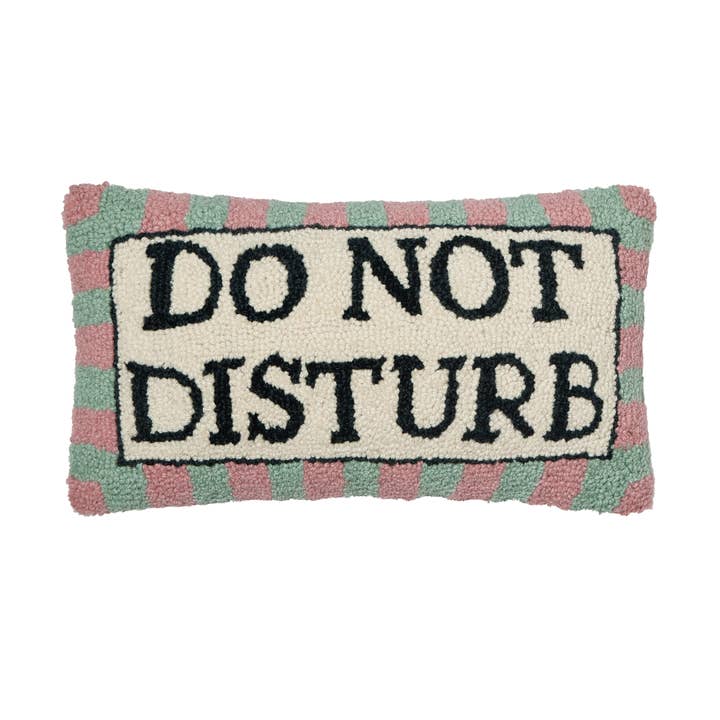 30AV475C16OB 9 x 16 in. Do Not Disturb Poly Fill Hook Pillow, Multi Color