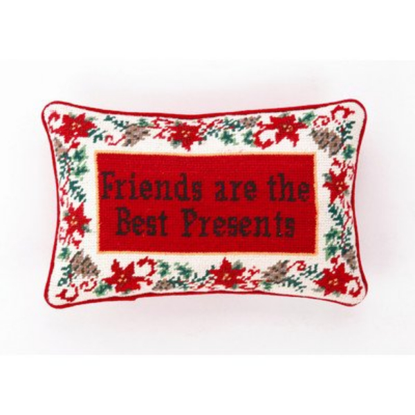 31TA608C12OB 8 x 12 in. Friends Are The Best Presents Hook Pillow, Red
