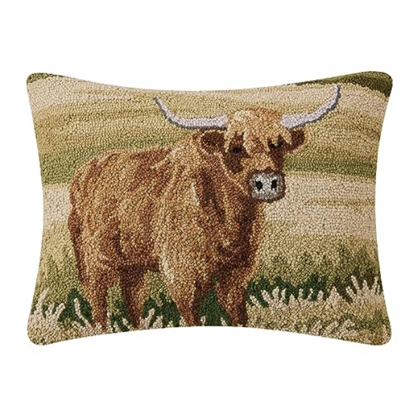 30SJM10875C20OB 16 x 20 in. Highland Cattle Poly Fill Hook Throw Pillow, Multi Color