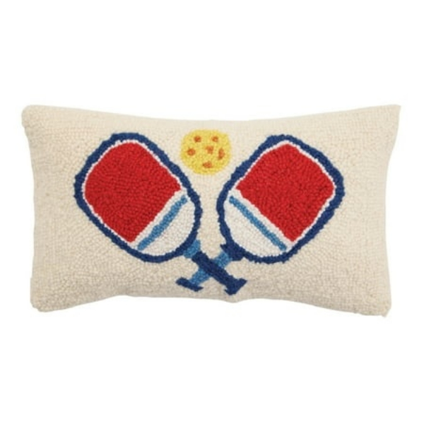 30GY1173AC16OB 9 x 16 in. Pickleball Poly Fill Hook Pillow, Multi Color