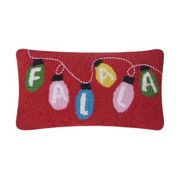 31GY1609C16OB 9 x 16 in. Fa La La Poly Filler Hook Pillow, Multi Color