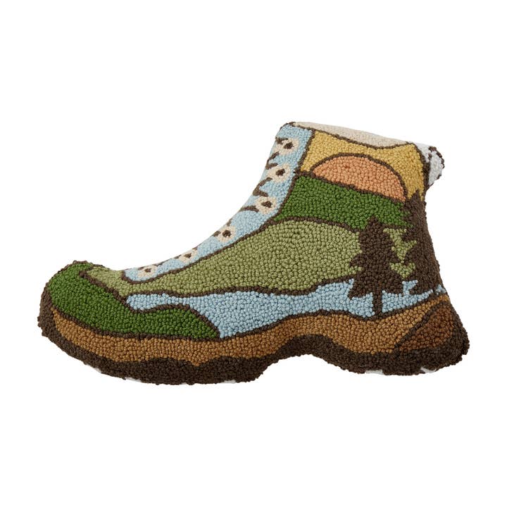 30AV573C18OB 12 x 18 in. Shoe Shaped Blown in Filler Hook Pillow, Multi Color