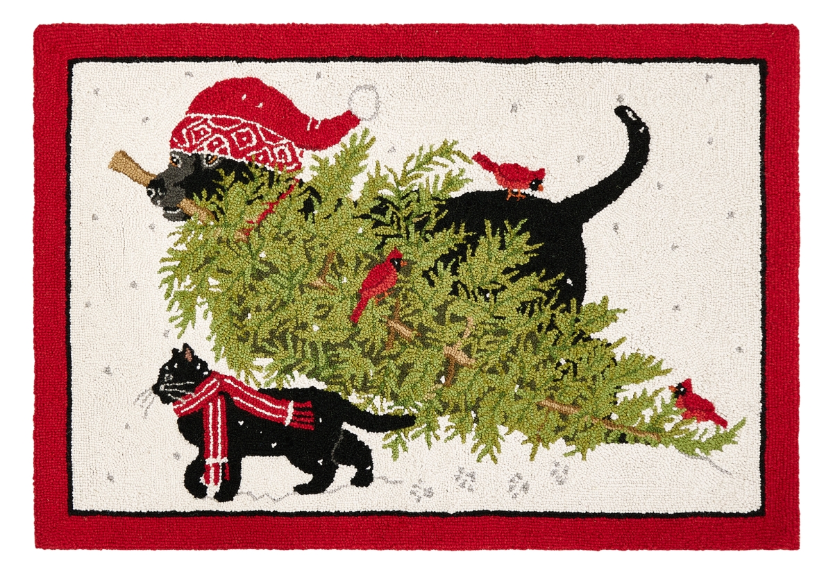 31ML576C40 27 x 40 in. Tree Lab Hook Area Rug, Multi Color