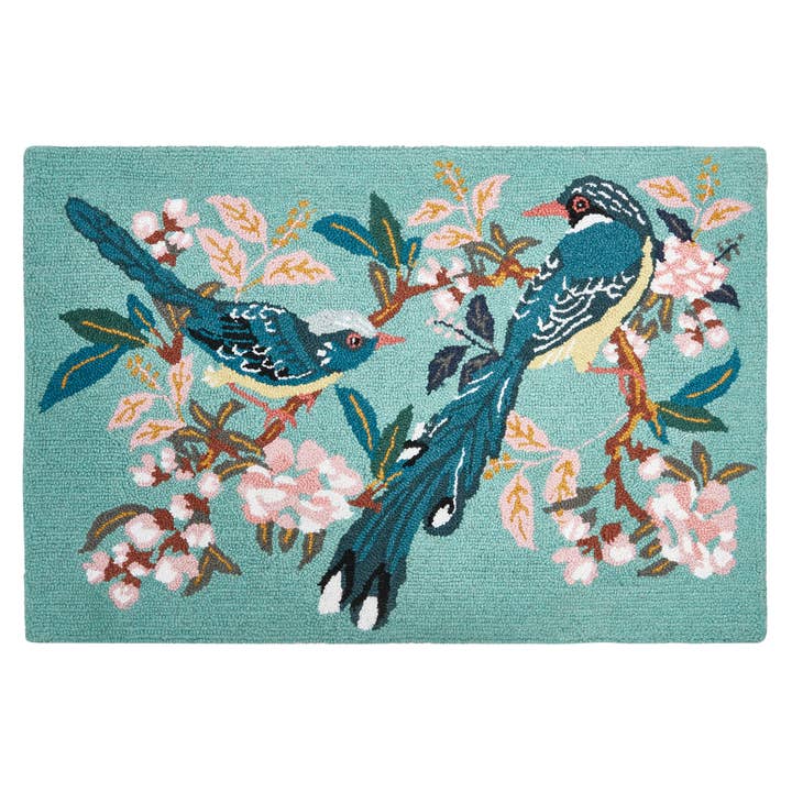 30TAC66C03 2 x 3 ft. Birds of Paradise Hook Area Rug, Multi Color