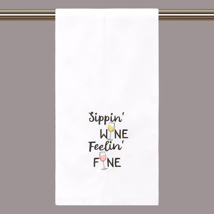 Picture of Peking Handicraft 04AV700WC 16 x 25 in. Sipping Wine Feeling Fine Kitchen Towel, Multi Color 