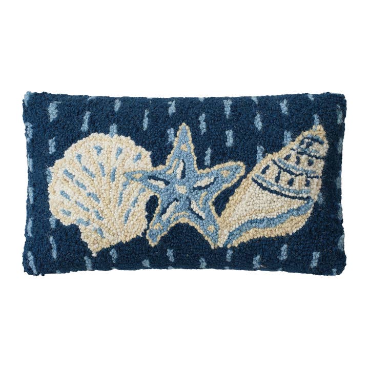 30AV679C16OB 9 x 16 in. Three Shells Poly Fill Hook Pillow, Multi Color