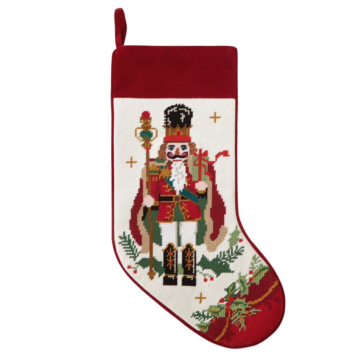 31SJM10293MC 11 x 18 in. Nutcracker Embroidered Needlepoint Stocking, Multi Color