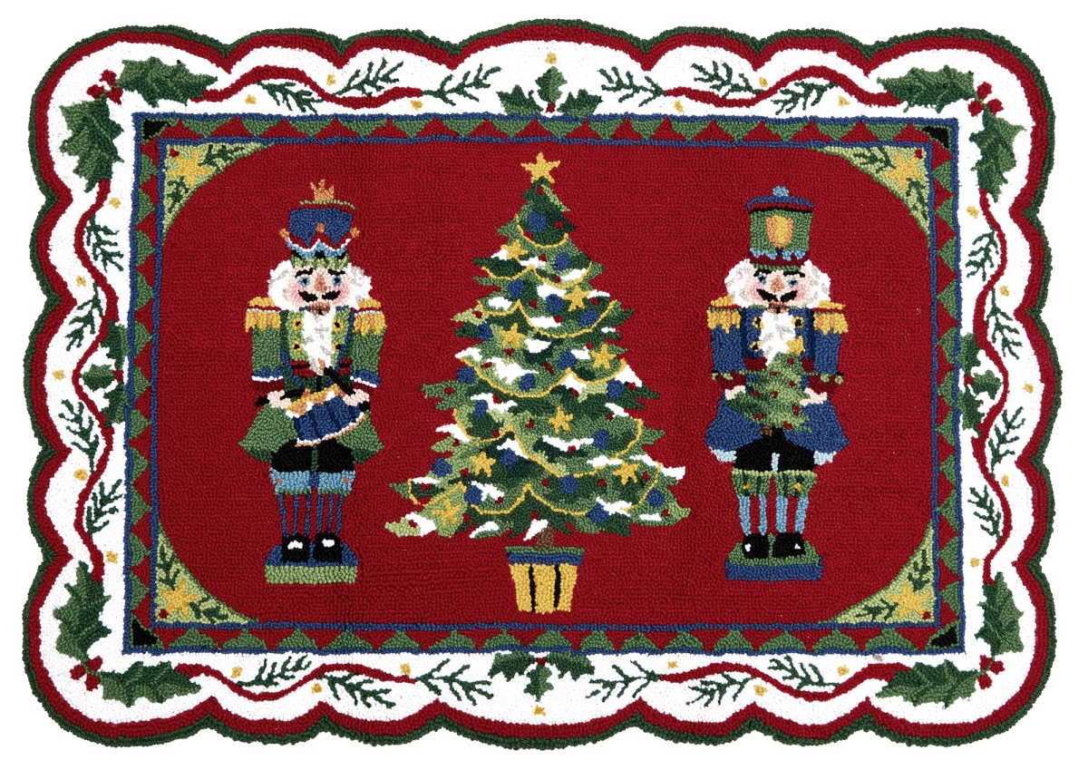 31SERX518C40 27 x 40 in. Nutcracker Tree Hook Rug with 100 Percent Wool