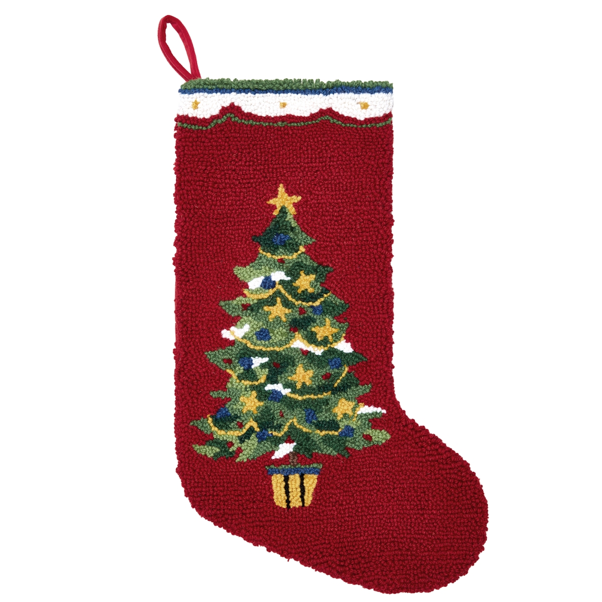 31SERX520MC 12 x 20 in. Christmas Tree Hook Stocking with 100 Percent Wool & Cotton