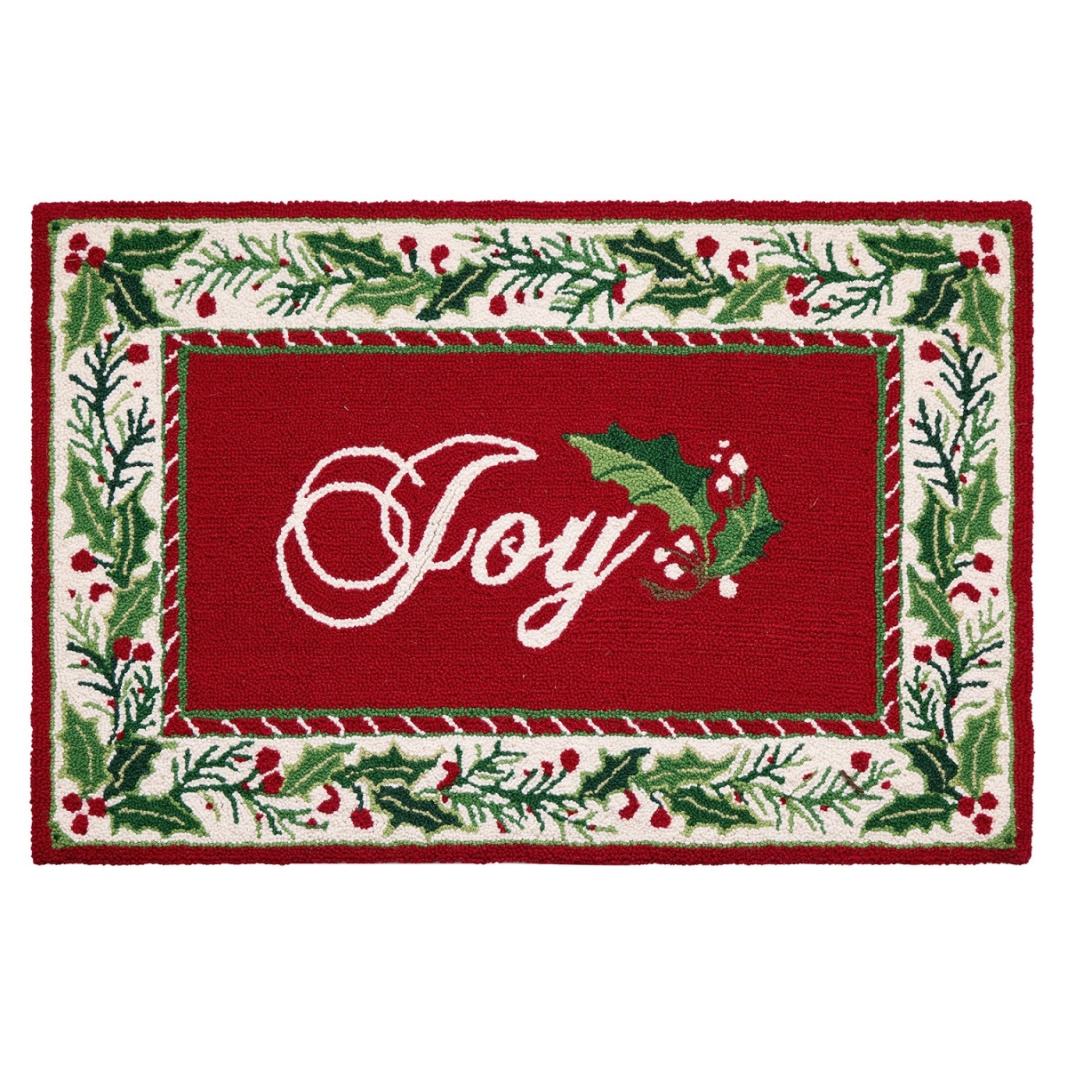 31SERX521C03 2 x 3 ft. Christmas Joy Hook Rug