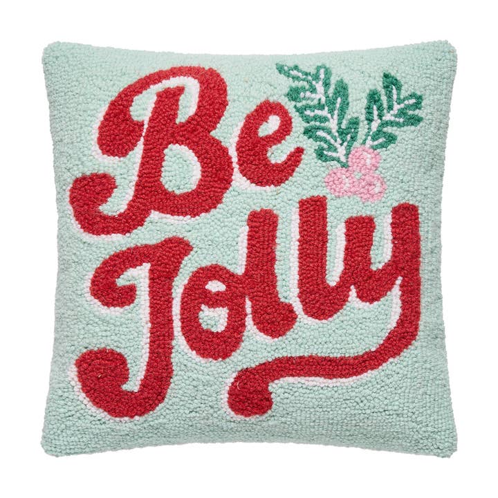 31AV1013C16SQ 16 x 16 in. Be Jolly Poly Filled Hook Pillow