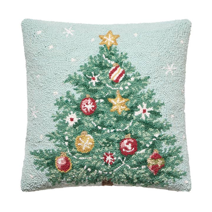 31SJM11335C18SQ 18 x 18 in. Decorating Tree Poly Filled Hook Pillow