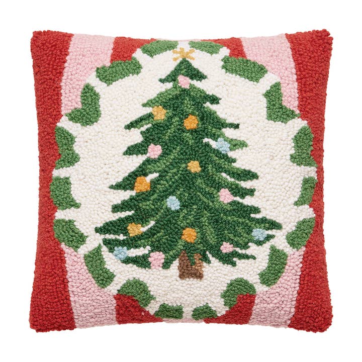 31AV1176C14SQ 14 x 14 in. Holiday Frames Tree Poly Filled Hook Pillow