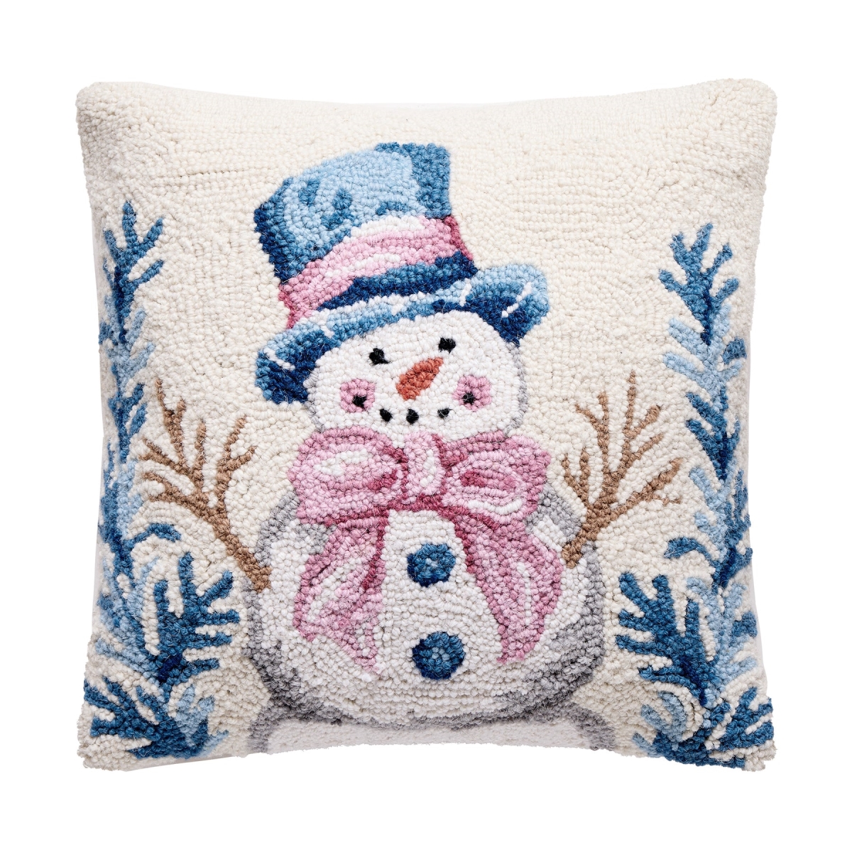 31SJM11385C16SQ 16 x 16 in. Snowman Poly Filled Hook Pillow