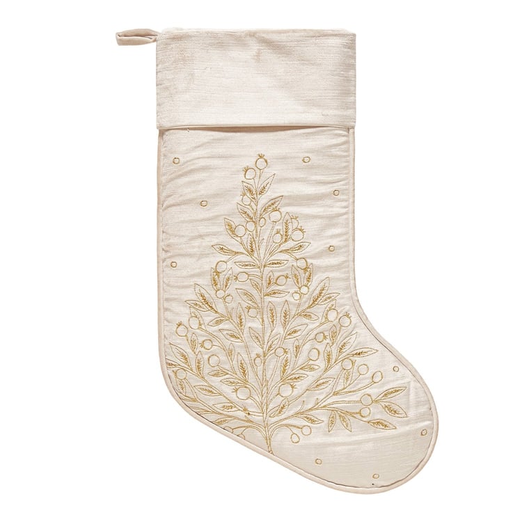 31AV1508MC 12 x 20 in. Champagne Tree Velvet Embroidered Stocking