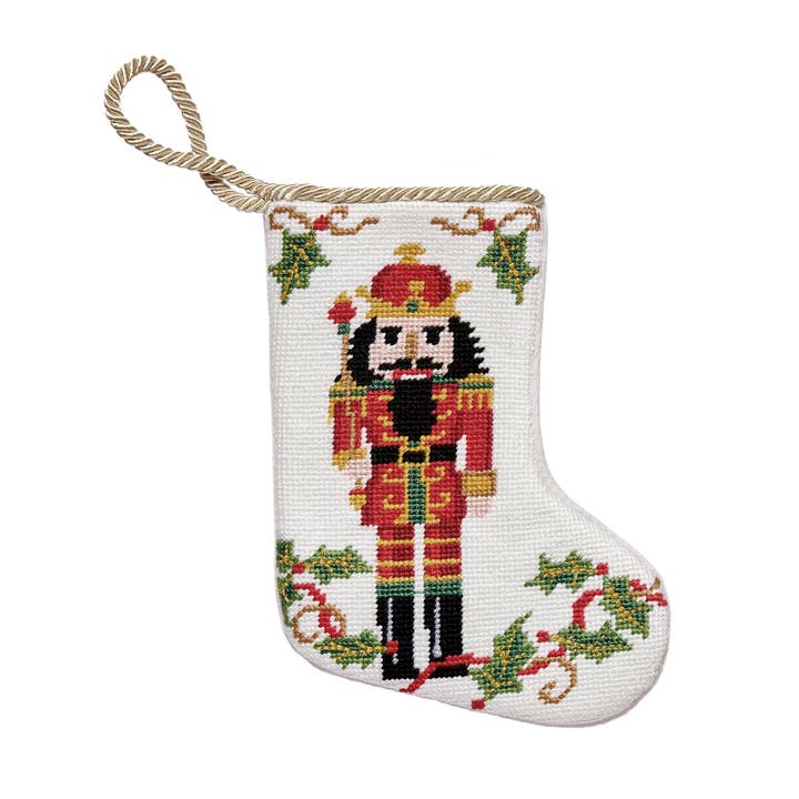 31SJM11368MC 6 x 4.25 in. Nutcracker Embroidered Needlepoint Christmas Mini Stocking