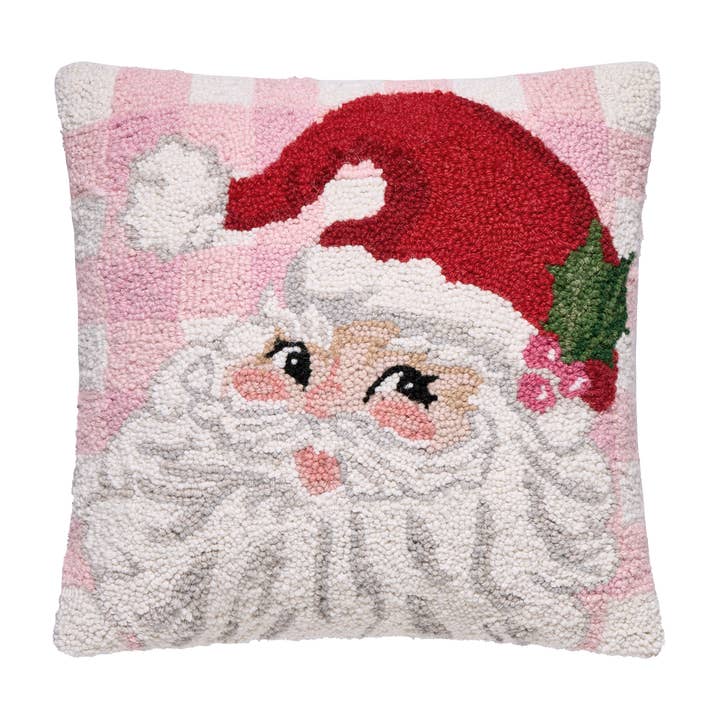 31AV1283C16SQ 16 x 16 in. Whimsy Christmas Santa Poly Filled Hook Pillow