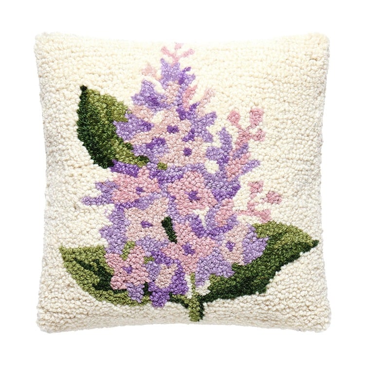 30AV1398C10SQ Lilac Hook Pillow with Ploy-Filled - 10 x 10 in., 100 Percent Wool, Cotton & Poly - Pack of 3