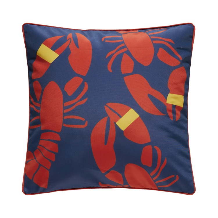 24KN407C20SQ Lobster Bake Printed Pillow Poly Filled