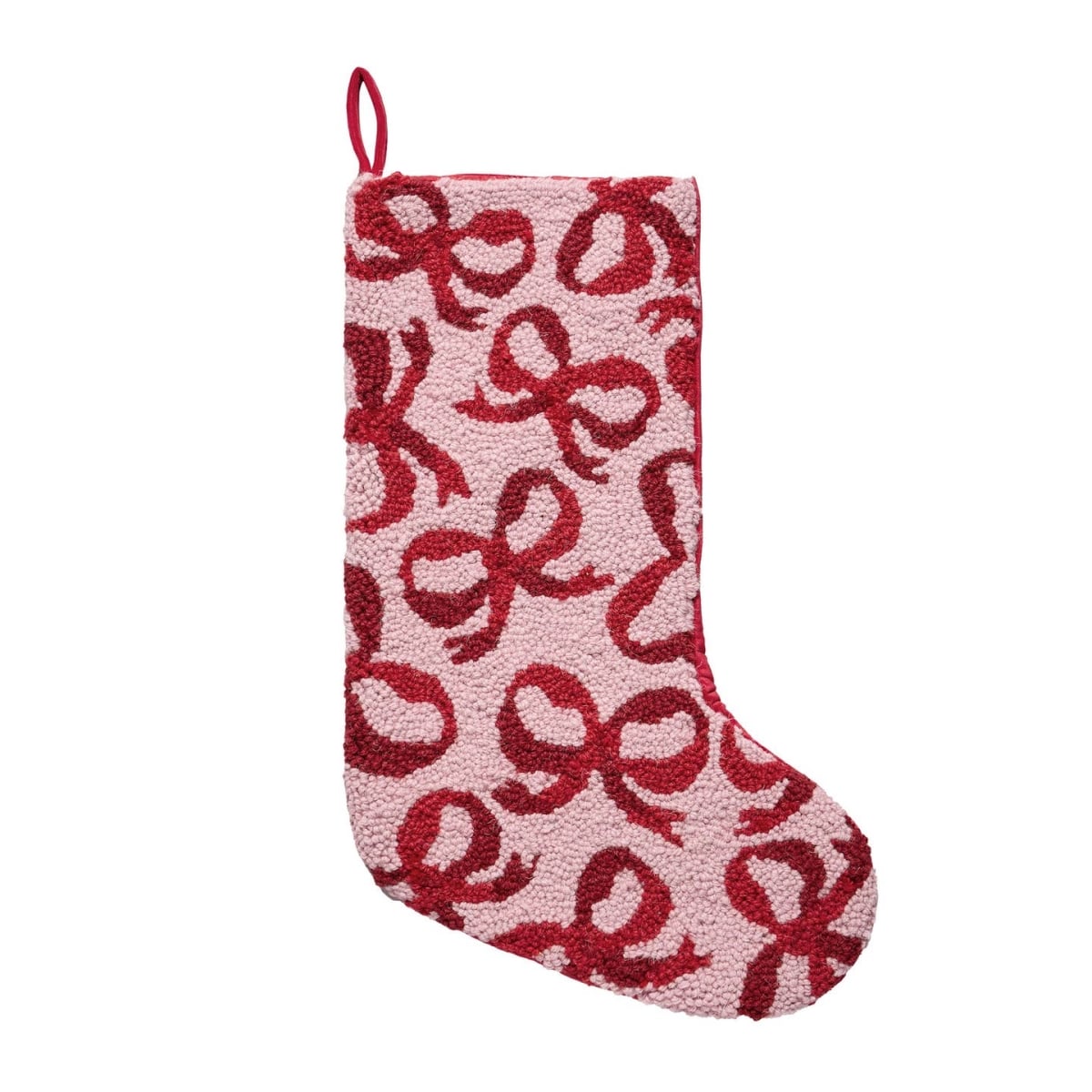31AV1225MC 12 x 20 in. Christmas Stocking with Hook & Red Bow
