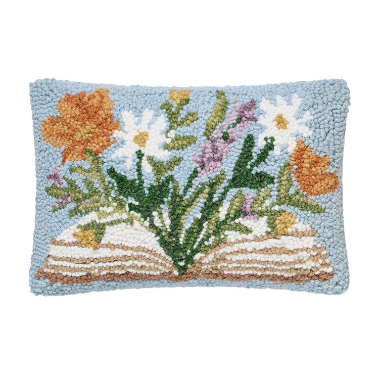 30AV1331C12OB 8 x 12 in. Flower Book Poly Filled Hook Pillow