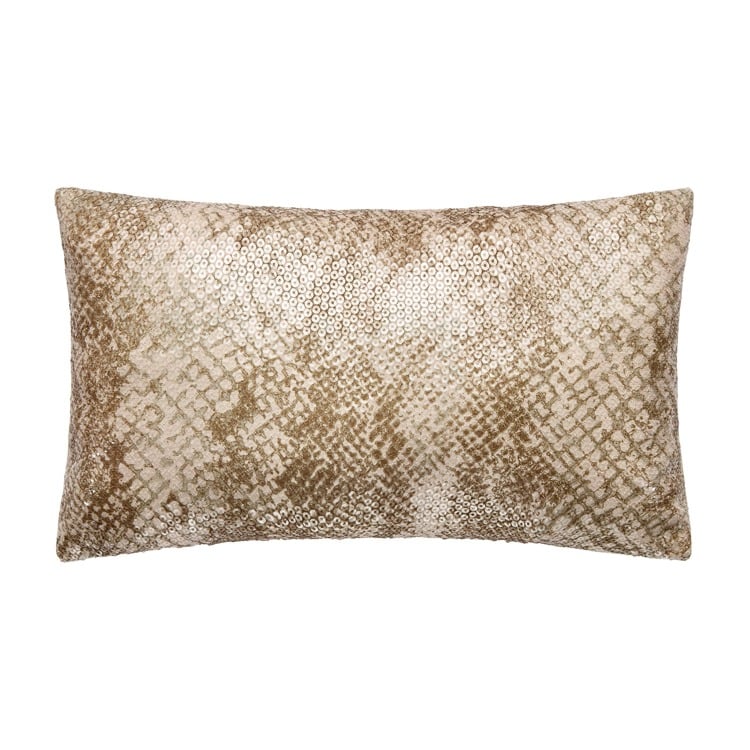 24JGY13C16OB Snake Sequin Printed Pillow with Ploy-Filled - 9 x 16 in., 100 Percent Poly Velvet - Pack of 2