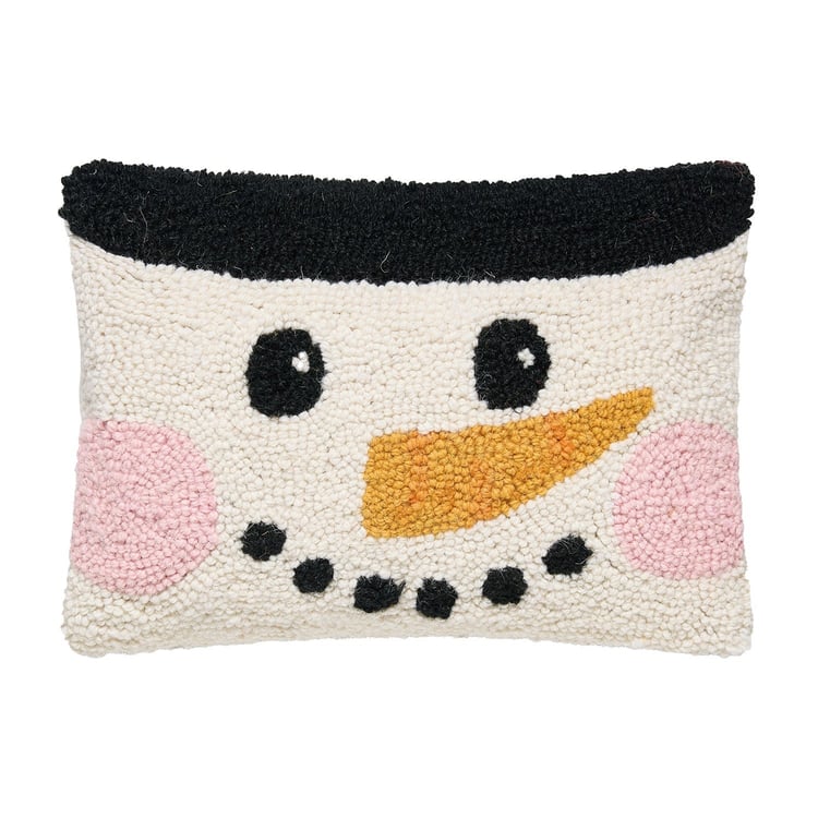 31AV1407C12OB 8 x 12 in. Polyester Filled Snowman Face Hook Pillow - Pack of 3