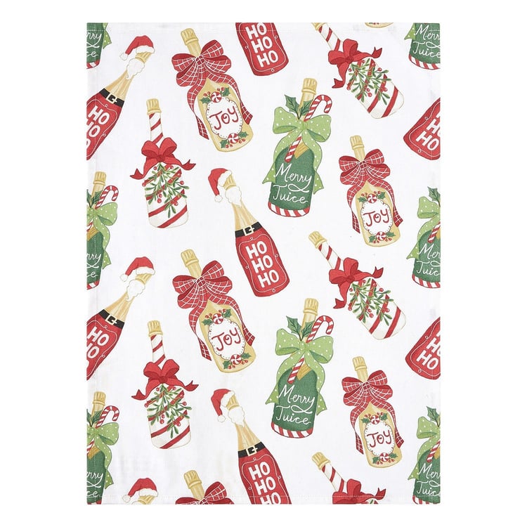 04AAT120WC 18 x 25 in. Christmas Champagne Kitchen Towel - Set of 4