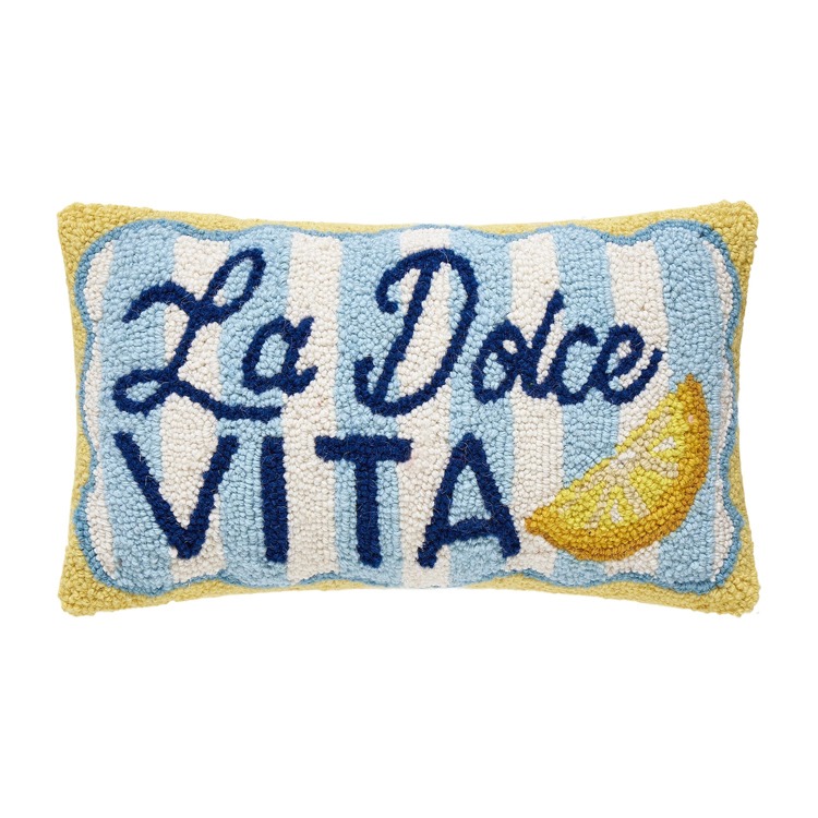 30AV1534C16OB 9 x 16 in. La Dolce Vita Poly Fill Hook Pillow