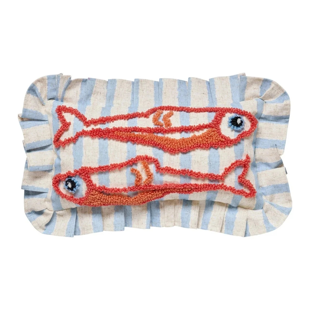 30AV1276C16OB 9 x 16 in. Coastal Sardines Tufted Poly Filled Pillow