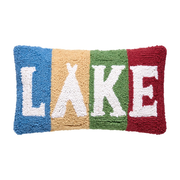 30AV1367C16OB 9 x 16 in. Lake Stripe Poly Filled Hook Pillow