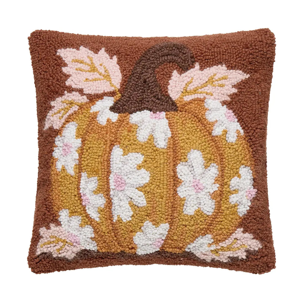 31AV1372C14SQ 14 x 14 in. Daisies on Pumpkin Poly Filled Hook Pillow