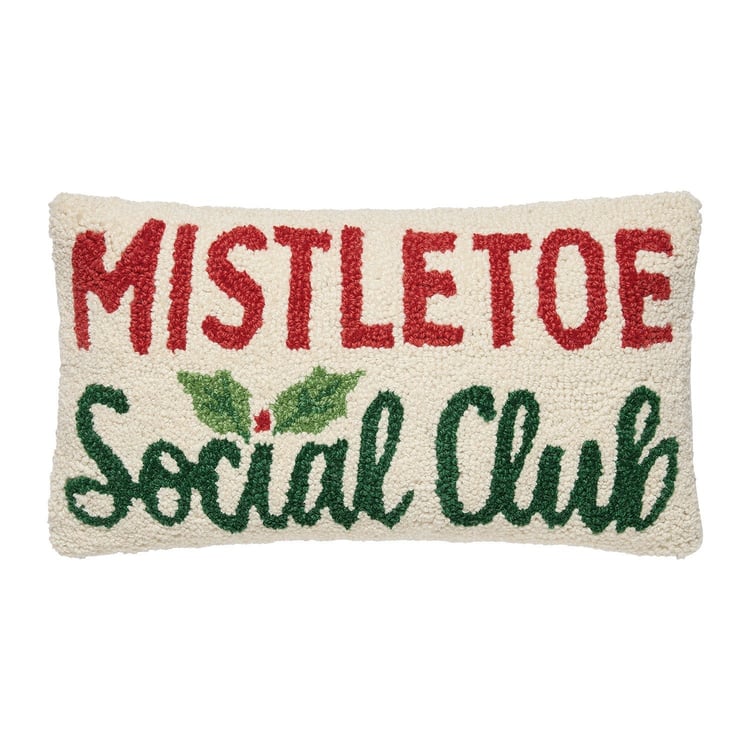 31AV1413C16OB 9 x 16 in. Mistletoe Club Hook Club Poly Filled Decorative Throw Pillow, Pack of 2
