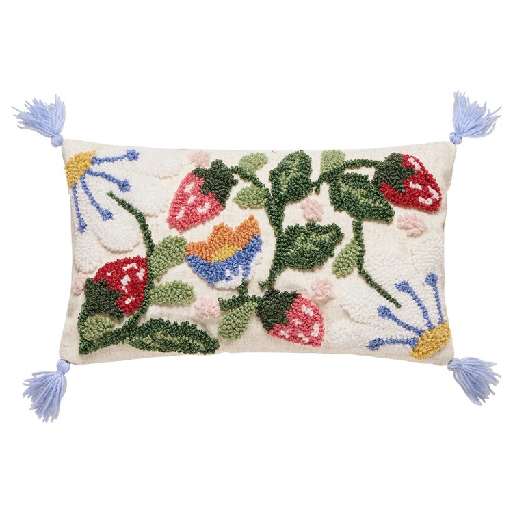 30AV993C16OB 9 x 16 in. Strawberry Tasls OB Tufted Hook Pillow