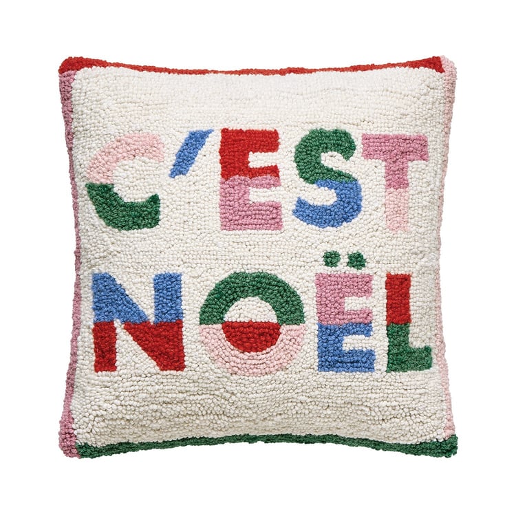 31APS284C16SQ 16 x 16 in. C-Est Noel Poly Filled Hook Pillow