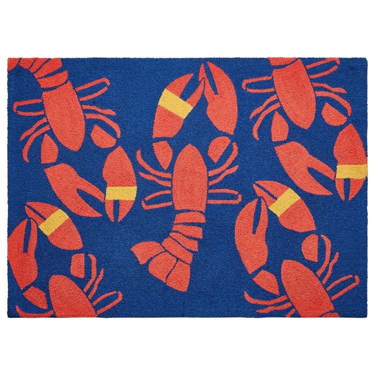 30KN400C47 34 x 47 in. Red Lobsters Hook Rug