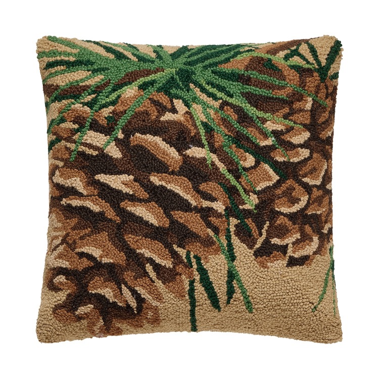 30SJM11464C18SQ 18 x 18 in. Pine Poly Filled Hook Pillow